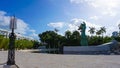 The Holocaust Memorial in Miami Beach features a reflection pool with a hand reaching up and bodies climbing, a memorial