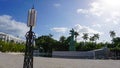 The Holocaust Memorial in Miami Beach features a reflection pool with a hand reaching up and bodies climbing, a memorial Royalty Free Stock Photo