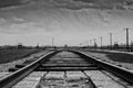 Holocaust Memorial Museum. Museum Auschwitz - Birkenau. Main entrance to the concentration camp. Royalty Free Stock Photo