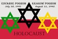 Holocaust in Poland is the star of David on the background of the Polish flag Royalty Free Stock Photo