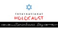 Holocaust Remembrance Day background, banner, poster jewish star and barbed wire