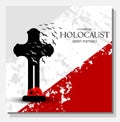 Holocaust. Poster for the day of remembrance of those killed in the Holocaust. fascist aggression against the Poles. Caption in
