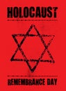 Holocaust poster, jude star. Vector illustration