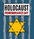 Holocaust Remembrance Day. We Will Never Forget. Yellow Star David. International Day of Fascist Concentration Camps and Ghetto Pr