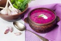 Holodnik - traditional Lithuanian Russian, Ukrainian, Belorussian, Polish cold beetroot soup