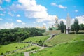 Holodomor memorial and Kiev Pechersk Monastery Royalty Free Stock Photo