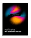 Hologram abstract poster template. Gradient trendy design.