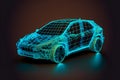 Hologram auto, created with generative AI technology