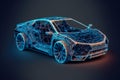 Hologram auto, created with generative AI technology