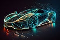 Hologram auto, created with generative AI technology