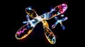 hologram, characteristics, human chromosomes, black background, generative ai Royalty Free Stock Photo