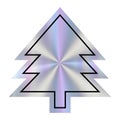 Hologram empty Christmas Tree design featuring a smooth metallic surface with a gradient and central point of interest in a