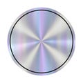Hologram empty circular design featuring a smooth metallic surface with a gradient and central point of interest in a minimalist