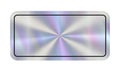 Hologram empty rectangular Sticker with line decoration. Holographic label in retro style. Simple geometric shape with rainbow y2k