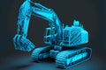 Hologram of excavator, created with generative AI technology