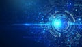 hologram future network abstract background or virtual data cyberspace innovation display using digital and ai Royalty Free Stock Photo