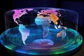 hologram of global weather patterns and climate data