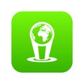 Hologram globe icon digital green