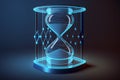 Hologram of hourglass created with generative AI technology