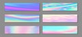 Hologram magic banner horizontal fluid gradient princess backgrounds vector collection. Pearlecent