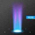 Hologram portal magic podium effect. Circle light ray teleport ufo portal