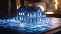 Hologram and projection of the house. Design and construction project.