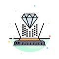 Hologram, Projection, Technology, Diamond Abstract Flat Color Icon Template