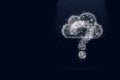 hologram of the question mark with cloud storage on dark blue background with shine. Future technology concept Royalty Free Stock Photo