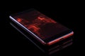 Hologram red mobile phone modern. Generate Ai