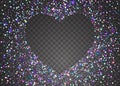 Hologram Sparkles. Violet Disco Background. Birthday Glitter. Pa Royalty Free Stock Photo