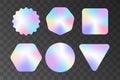 Holograph sticker label vector retro sale gradient. Hologram sticker mockup stamp badge emblem