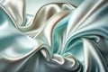 Holographic abstract shiny plastic silk or satin wavy background. Generative AI