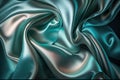 Holographic abstract shiny plastic silk or satin wavy background. Generative AI