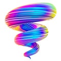 Holographic abstract spiral twisted shape design ellement