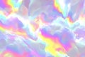 Holographic abstract texture with iridescent clouds. Royalty Free Stock Photo