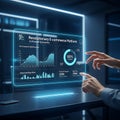 Holographic AI E-commerce Data Visualization Royalty Free Stock Photo