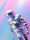 Holographic Astronaut Depiction Against a Vibrant Gradient Background. Generative AI