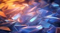 Holographic background with glass shards and rainbow reflections in blue and peach colors Royalty Free Stock Photo