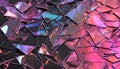 Holographic background with glass shards. Rainbow reflexes in pink and black Royalty Free Stock Photo