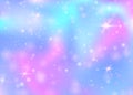 Unicorn background with rainbow mesh.