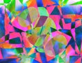 Holographic background in the style of the 80-90s. Real texture of cellophane film in bright acid colors. Royalty Free Stock Photo