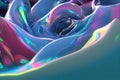 Holographic Blue Wave Graphic Illustration with Color Gradient