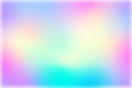 Holographic blurred background. Distorted blue and purple textures with soft gradient