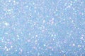 Holographic bright light blue glitter background