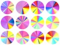 Circle metallic gradient label elements vector