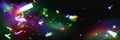 Holographic confetti flying on black background Royalty Free Stock Photo