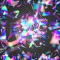 Holographic Confetti. Pink Metal Texture. Rainbow Background. Re