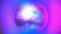 Holographic crystal ball effect, neon ring, circle. Unicorn purple pink very peri colors blurry gradient. Copy space