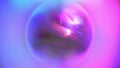 Holographic crystal ball effect, neon ring, circle. Viva magenta purple pink very peri colors blurry gradient. Copy