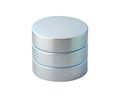 Holographic 3D Database Icon, isolated on white background